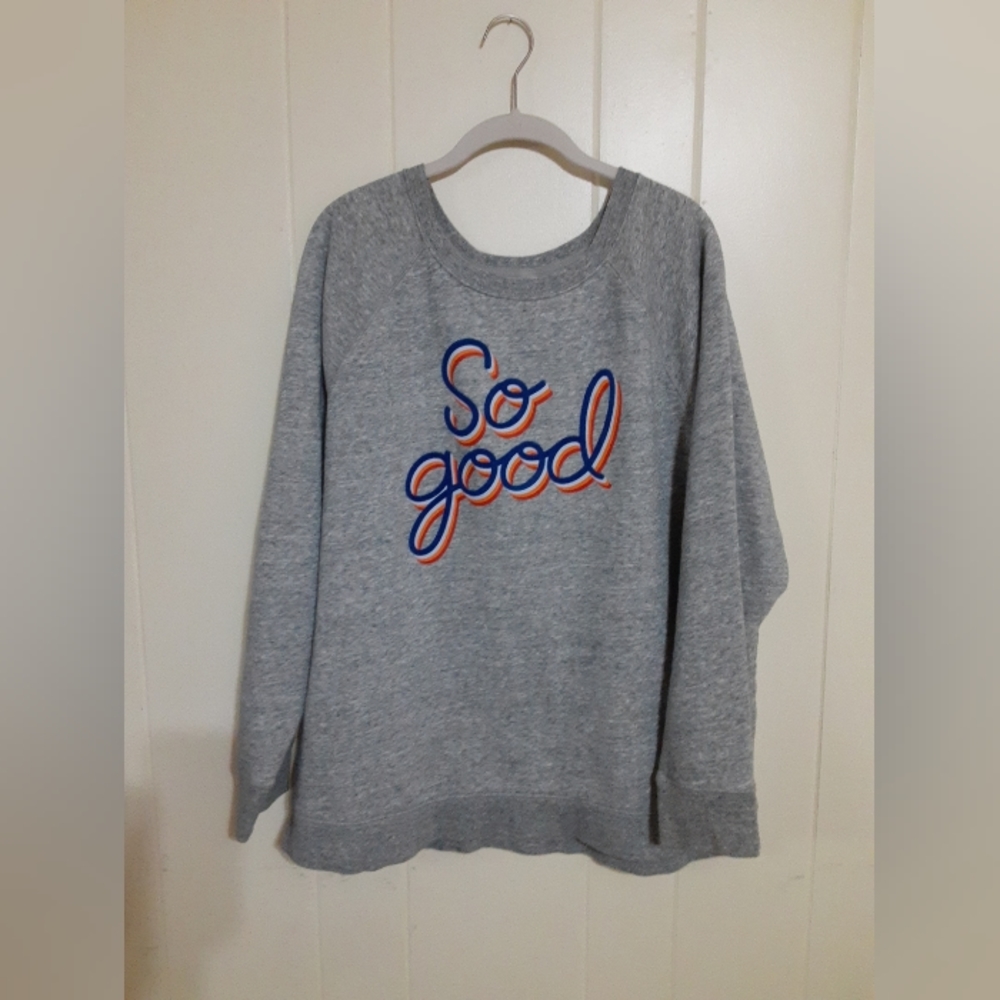 Old Navy Womens size XL graphic boxy lightweight comfy round neck sweatshirt